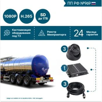 на 3 камеры для спецтехники NSCAR BN301 FullHD_2SD с опциями 4G+GPS/Глонасс